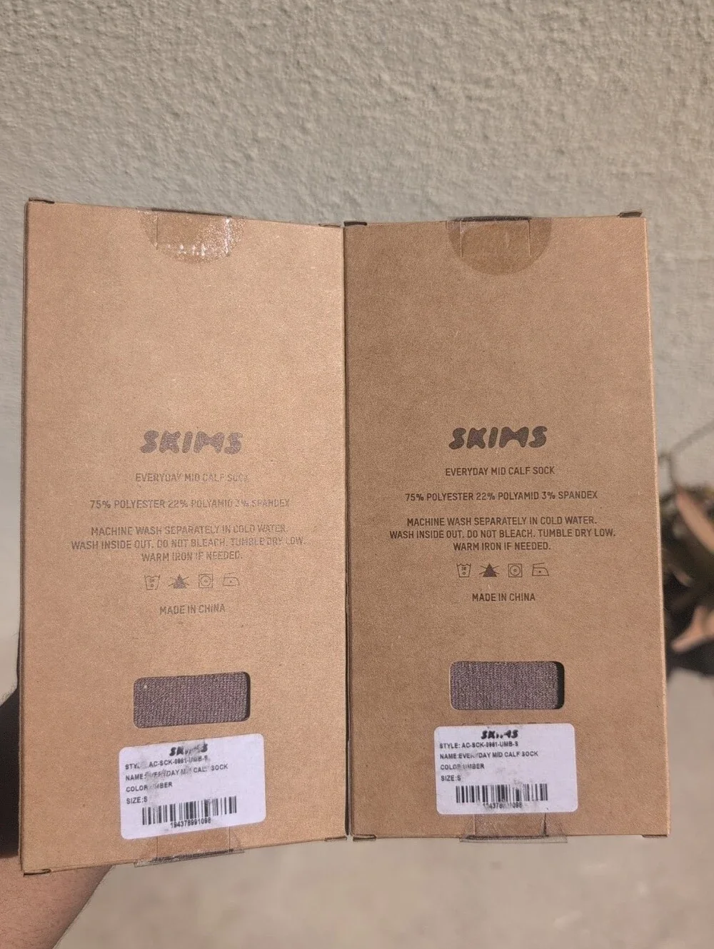 Skims Women's Everyday Mid-Calf Socks - Umber 2pc Bundle
